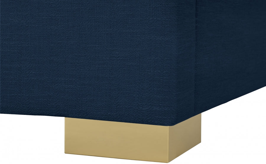 Crosby Blue Linen Textured Queen Bed from Meridian - Luna Furniture