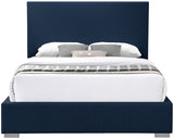 Crosby Blue Linen Textured Queen Bed from Meridian - Luna Furniture