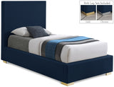 Crosby Blue Linen Textured Twin Bed from Meridian - Luna Furniture