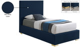 Crosby Blue Linen Textured Twin Bed from Meridian - Luna Furniture