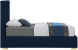 Crosby Blue Linen Textured Twin Bed from Meridian - Luna Furniture