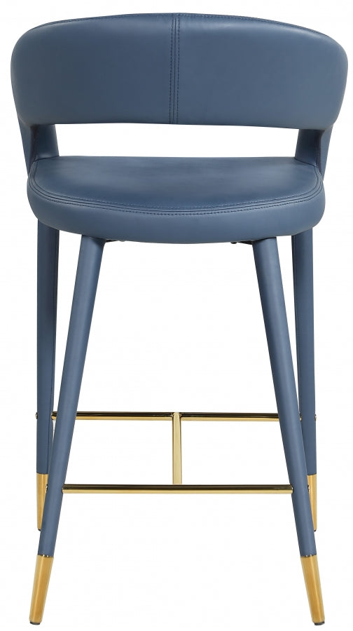 Destiny Blue Faux Leather Stool from Meridian - Luna Furniture