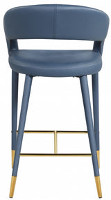 Destiny Blue Faux Leather Stool from Meridian - Luna Furniture