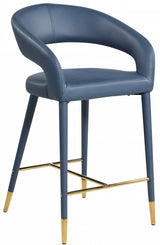 Destiny Blue Faux Leather Stool from Meridian - Luna Furniture