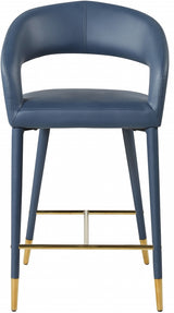 Destiny Blue Faux Leather Stool from Meridian - Luna Furniture