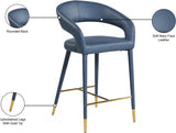 Destiny Blue Faux Leather Stool from Meridian - Luna Furniture