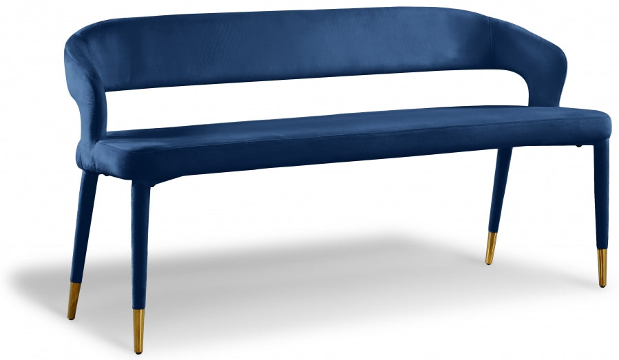 Destiny Blue Velvet Bench from Meridian - Luna Furniture