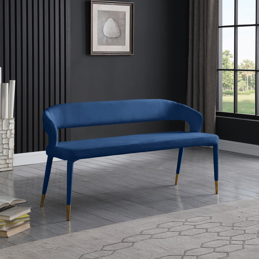 Destiny Blue Velvet Bench from Meridian - Luna Furniture