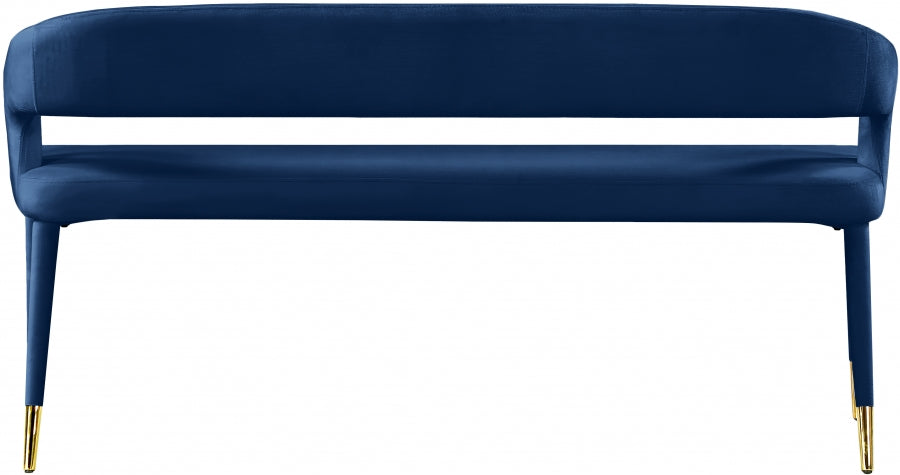 Destiny Blue Velvet Bench from Meridian - Luna Furniture