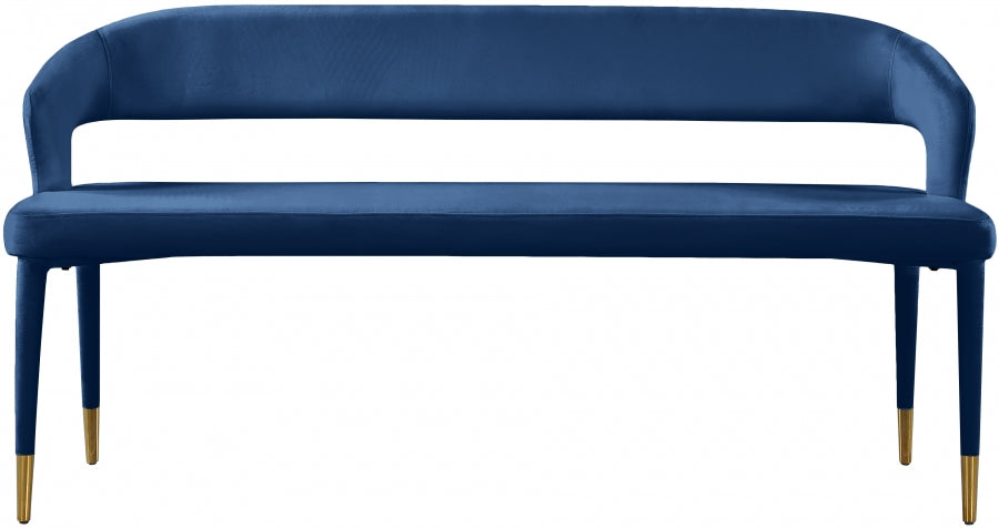 Destiny Blue Velvet Bench from Meridian - Luna Furniture