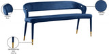 Destiny Blue Velvet Bench from Meridian - Luna Furniture