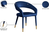 Destiny Blue Velvet Dining Chair from Meridian - Luna Furniture