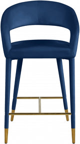 Destiny Blue Velvet Stool from Meridian - Luna Furniture