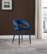 Destiny Blue Velvet Stool from Meridian - Luna Furniture