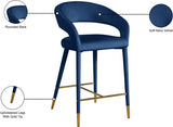 Destiny Blue Velvet Stool from Meridian - Luna Furniture