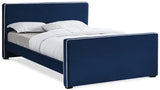 Dillard Blue Velvet Full Bed from Meridian - Luna Furniture