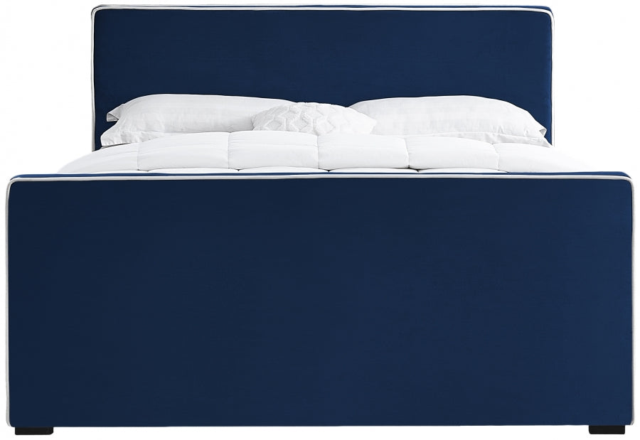 Dillard Blue Velvet Full Bed from Meridian - Luna Furniture