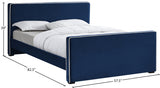 Dillard Blue Velvet Full Bed from Meridian - Luna Furniture