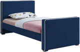 Dillard Blue Velvet Twin Bed from Meridian - Luna Furniture