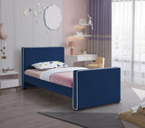 Dillard Blue Velvet Twin Bed from Meridian - Luna Furniture