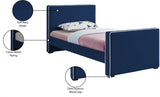 Dillard Blue Velvet Twin Bed from Meridian - Luna Furniture