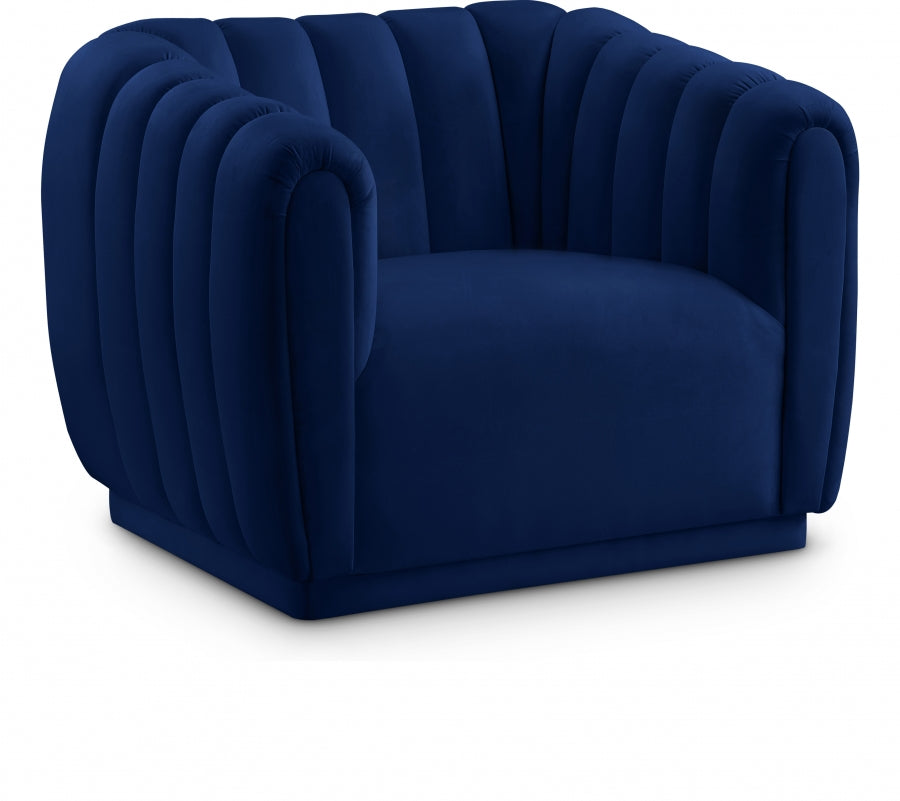 Dixie Blue Velvet Chair from Meridian - Luna Furniture