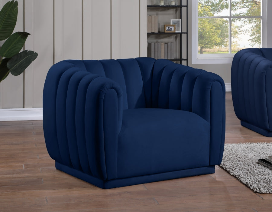 Dixie Blue Velvet Chair from Meridian - Luna Furniture