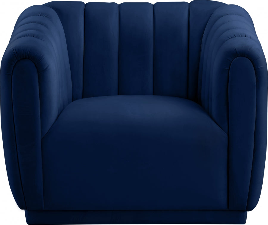 Dixie Blue Velvet Chair from Meridian - Luna Furniture