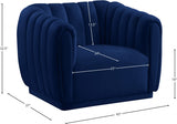 Dixie Blue Velvet Chair from Meridian - Luna Furniture