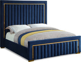 Dolce Blue Velvet Queen King Bed from Meridian - Luna Furniture