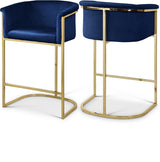 Donatella Blue Velvet Counter Stool from Meridian - Luna Furniture