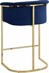 Donatella Blue Velvet Counter Stool from Meridian - Luna Furniture