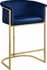 Donatella Blue Velvet Counter Stool from Meridian - Luna Furniture