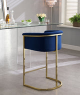 Donatella Blue Velvet Counter Stool from Meridian - Luna Furniture