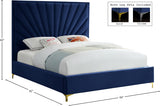 Eclipse Blue Velvet Full Bed from Meridian - Luna Furniture