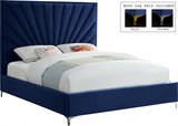 Eclipse Blue Velvet Full Bed from Meridian - Luna Furniture