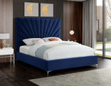 Eclipse Blue Velvet Full Bed from Meridian - Luna Furniture