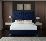 Eclipse Blue Velvet Full Bed from Meridian - Luna Furniture