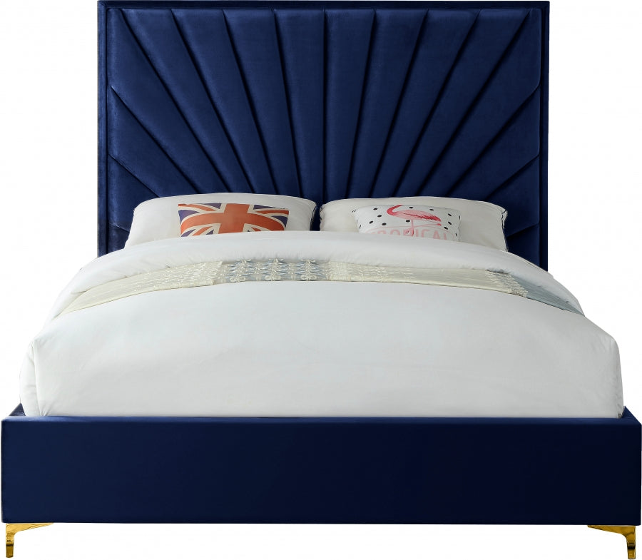 Eclipse Blue Velvet Full Bed from Meridian - Luna Furniture