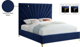 Eclipse Blue Velvet King Bed from Meridian - Luna Furniture