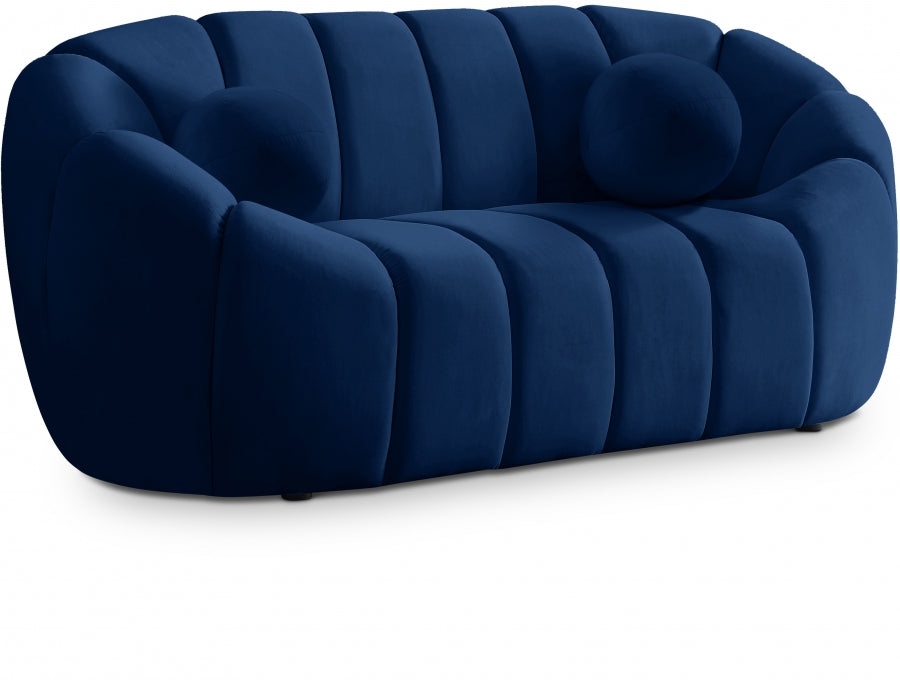 Elijah Blue Velvet Loveseat from Meridian - Luna Furniture