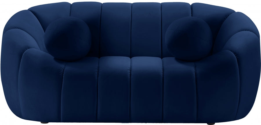 Elijah Blue Velvet Loveseat from Meridian - Luna Furniture