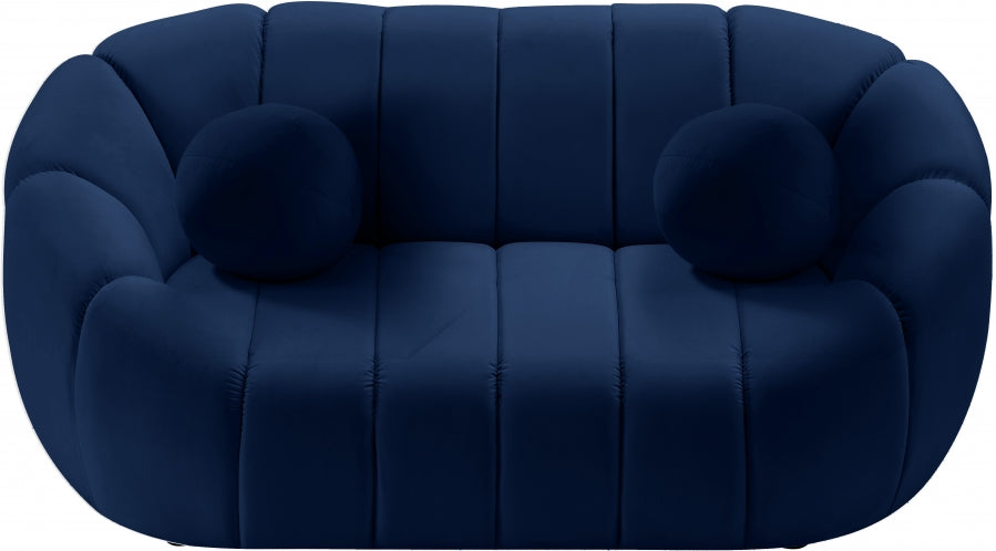 Elijah Blue Velvet Loveseat from Meridian - Luna Furniture