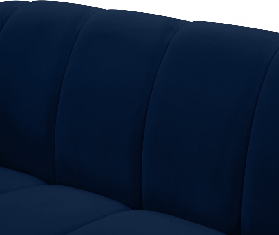 Elijah Blue Velvet Loveseat from Meridian - Luna Furniture