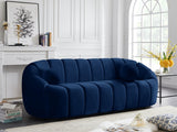 Elijah Blue Velvet Sofa from Meridian - Luna Furniture