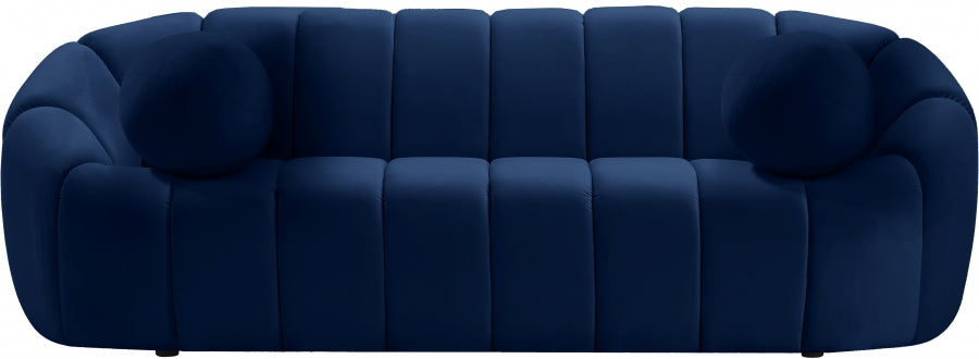 Elijah Blue Velvet Sofa from Meridian - Luna Furniture