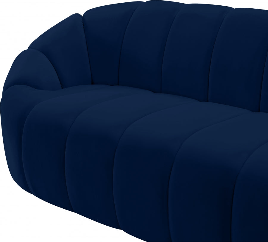 Elijah Blue Velvet Sofa from Meridian - Luna Furniture