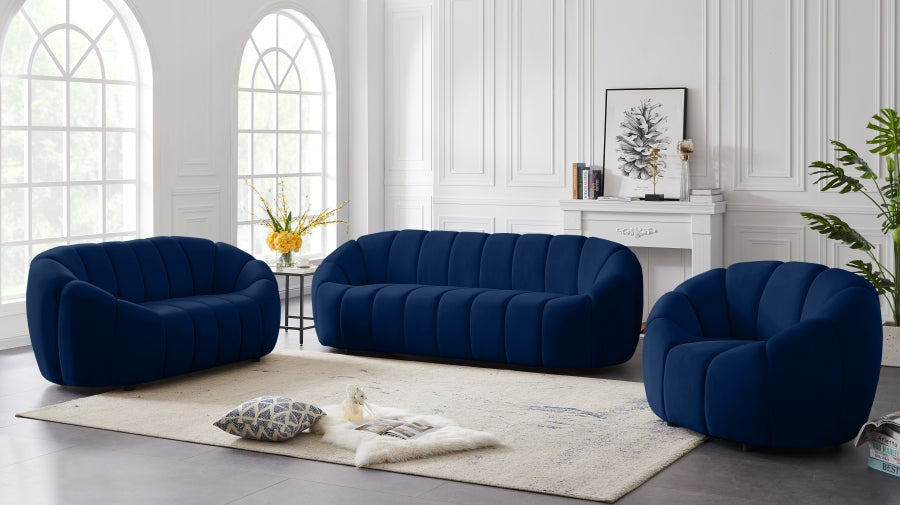 Elijah Blue Velvet Sofa from Meridian - Luna Furniture