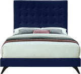 Elly Blue Velvet Full Bed from Meridian - Luna Furniture