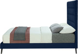 Elly Blue Velvet Full Bed from Meridian - Luna Furniture